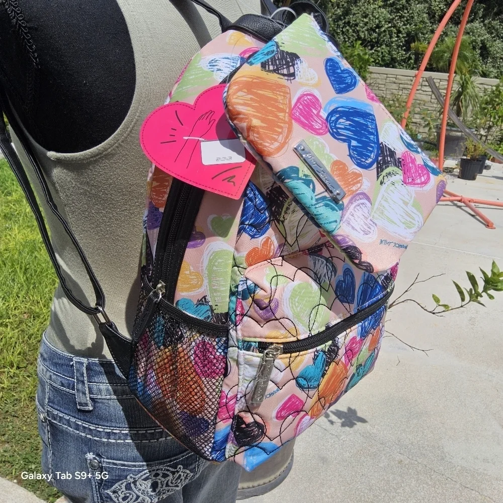 NWT BETSEY JOHSON MID SIZE BACKPACK w/POUCH